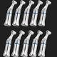10Pcs Dental Low Speed Handpiece Contra Angle Push Button E-Type Autoclavable US