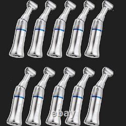 10Pcs Dental Low Speed Handpiece Contra Angle Push Button E-Type Autoclavable US