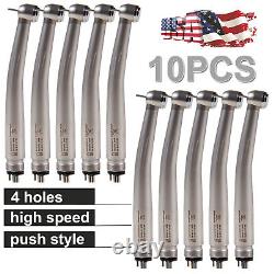 1-10PCS NSK Style Dental High Speed Handpiece Push Button Big Head 4 Hole Tools