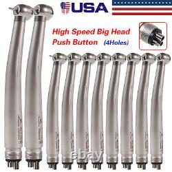 1-10PCS NSK Style Dental High Speed Handpiece Push Button Big Head 4 Hole Tools