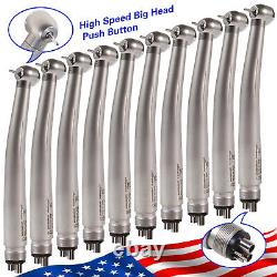 1-10PCS NSK Style Dental High Speed Handpiece Push Button Big Head 4 Hole Tools