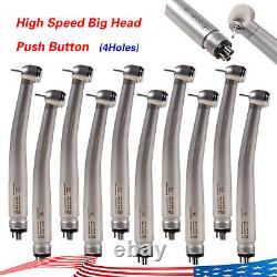 1-10PCS NSK Style Dental High Speed Handpiece Push Button Big Head 4 Hole Tools