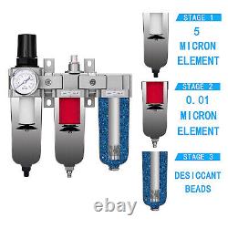 1/2 NPT Industrial Grade 3 Stage Air Drying System Particulate Filter
