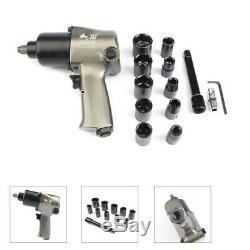 1/2 Twin Hammer Air Impact Wrench Set Kit For Repairing Cars Pneumatic Tool