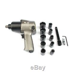 1/2 Twin Hammer Air Impact Wrench Set Kit For Repairing Cars Pneumatic Tool