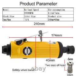 1/4 Mini Compact Air Pneumatic Die Grinder Front Exhaust Polisher Cutting Tool