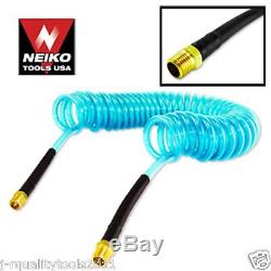 1/4 X 50 Foot Blue Recoil Coiled Pneumatic Re-coil Coil Air Compressor Hose