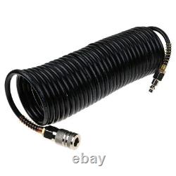 25ft 1/4 Recoil Air Hose Re Coil Spring Ends Pneumatic Compressor Tools 200PSI