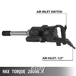 2800 ft. Lbs Air Impact Wrench 1 Drive Pneumatic Wrench 8 Extended Anvil
