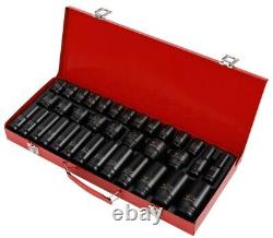 35 Pcs Sleeve Pneumatic 1/2 Thickened Wrench Tool Hexagonal Sleeve Set Car Tool