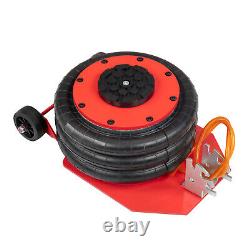 3T Handle Foldable Air Bag Jack Red Heavy Duty Portable Tire Lift Tool