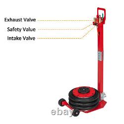 3T Handle Foldable Air Bag Jack Red Heavy Duty Portable Tire Lift Tool
