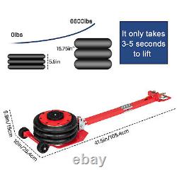 3T Handle Foldable Air Bag Jack Red Heavy Duty Portable Tire Lift Tool