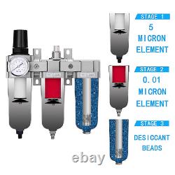 3/4 NPT Industrial Grade 3 Stage Air Drying System Particulate Filter, Coales
