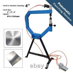 4in Throat Pneumatic Planishing Hammer Airpress Tool with Stand+Pedal 1/2/3Anvil