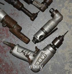 6 Lot Air Tools Aro Pneumatic Right Angle Pancake Drill Rockwell Drills Vintage