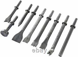 9Pcs Pneumatic Chisel Air Hammer Punch Chipping Bits Tool Set 0.39'' Shank