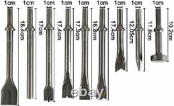 9Pcs Pneumatic Chisel Tool Set Air Hammer Punch Chipping Bits Set 0.39'' Shank