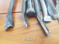 9pc SNAP-ON PNEUMATIC HAMMER AIR CHISEL Punch Cutter BITS LARGE LOT TOOL