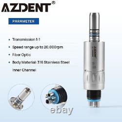 AZDENT Dental 11 Fiber Optic LED Air Motor Mini Head Inner Channel 6 Hole