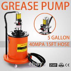 Air Operated High-Pressure Grease Pump With 15FT Hose Gun Rigid Tool Pail