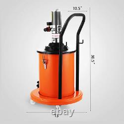 Air Operated High-Pressure Grease Pump With 15FT Hose Gun Rigid Tool Pail