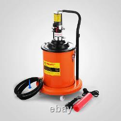 Air Operated High-Pressure Grease Pump With 15FT Hose Gun Rigid Tool Pail