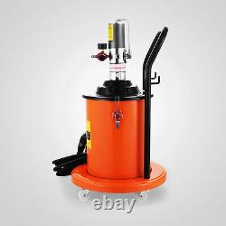 Air Operated High-Pressure Grease Pump With 15FT Hose Gun Rigid Tool Pail