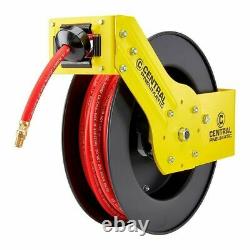 Air hose 3/8 in. X 50 ft. Retractable Hose Reel has a locking ratchet system