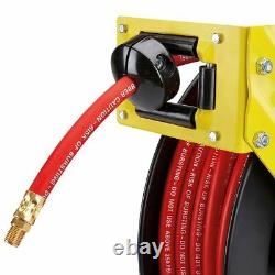 Air hose 3/8 in. X 50 ft. Retractable Hose Reel has a locking ratchet system