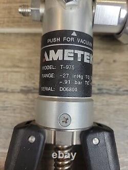 Ametek T-975 Pneumatic Hand Pump, -27 inHg to 580 psi -91 bar to 40 bar