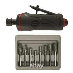 Astro Pneumatic Onyx Straight Die Grinder + 8pc Carbide Burr Set #2181B