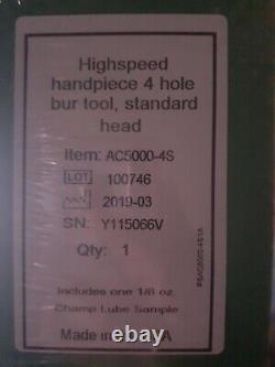 Athena Champion High Speed handpiece 4 hole bur tool, standard head AC5000-4S