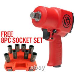 Chicago Pneumatic 7762 3/4 Dr. Stubby Impact Wrench with FREE 8pc Socket Set