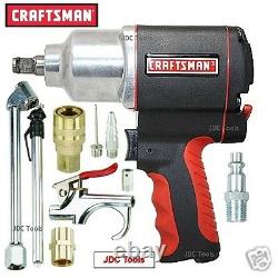 Craftsman 1/2 Drive Air Impact Wrench Pneumatic Gun w 9 pc Air set 16882 NEW