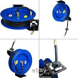 Cyclone pneumatic 50 ft. X 3/8 in. Retractable air hose reel compressor holder