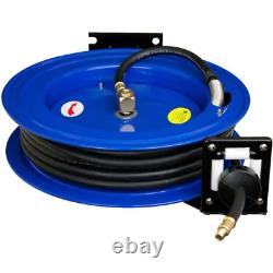 Cyclone pneumatic 50 ft. X 3/8 in. Retractable air hose reel compressor holder
