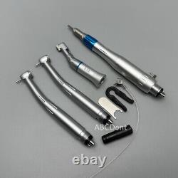 Dental High Low Speed Air Turbine Motor Handpieces Straight Contra 4 Holes Kit