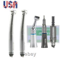 Dental LED High Turbine & Low Speed Handpiece Kit 2/4 Hole Set Dentist Tool OR