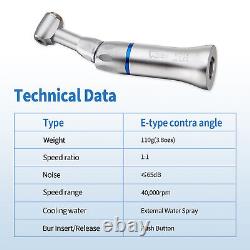 Dental Low Slow Speed Handpiece Contra Angle Push Button E-Type Fit NSK Style US