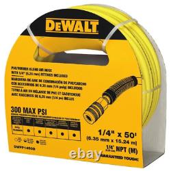 Dewalt Brad Nailer Air Hose Kit 18-Gauge Pneumatic 2 In. Flexible 50 Ft X 1/4 In