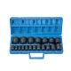 Grey Pneumatic 1/2 Drive Fractional Master Impact Socket Set, SAE, 19 Pieces