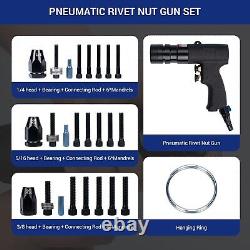 INPANOLS Air Rivet Nut Tool Kit, Pneumatic Rivnut Gun with 1/4'', 5/16'' & 3/