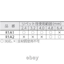 LOBSTER PNEUMATIC RIVETER AIR RIVETER (2.4,3.2,4.0,4.8mm) R1A1 JAPAN New Tools
