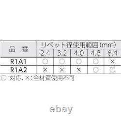 LOBSTER PNEUMATIC RIVETER AIR RIVETER (2.4,3.2,4.0,4.8mm) R1A1 MADE IN JAPAN