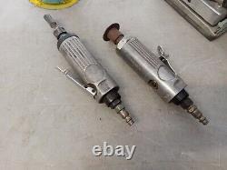 Lot of 4 Air Tools Chicago Pneumatic Devilbiss inline drills and sanders READ