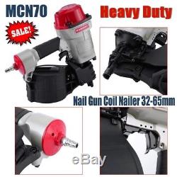 MCN70 Framing Nail Gun Pneumatic Coil Nailer Kit For Roofing Fencing 32-65mm VP