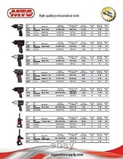 MTS 1in Drive Lightweight Pneumatic Air Powered Impact Wrench Twin Hammer Clutch