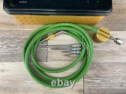 Medtronic V03 Midas Rex Legend T2775 Gold Pneumatic Drill with 4 Attachments