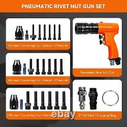 Metric Pneumatic Rivet Nut Tool Rivet Nut Kit M6, M8 5/16 & M10 3/8 Inch Gu